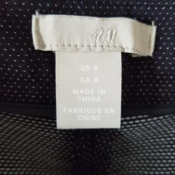 H&M Navy and White Trousers Size 8 - Picture 5 of 8